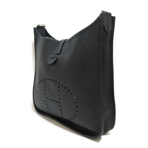 Hermes PM Shoulder Bag Leather Taurillon Clemence Black - Picture 3 of 7